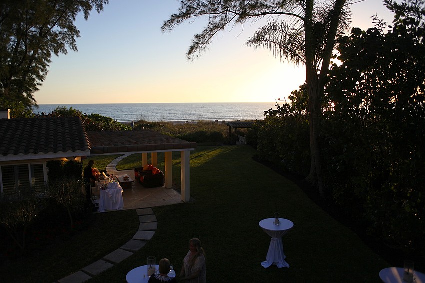 The sun set just as guests were going to dinner.