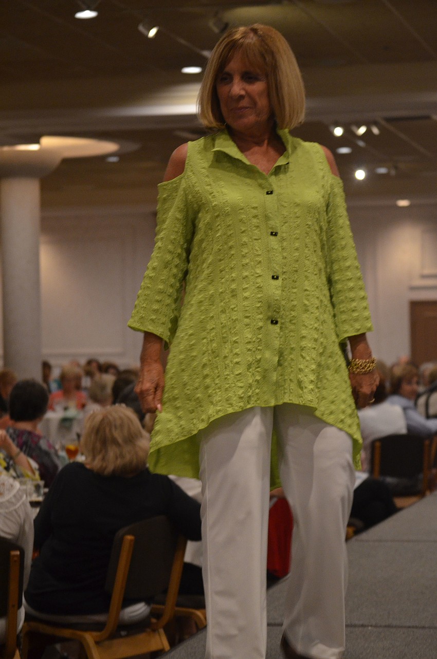 President of the Womenâ€™s Club Judith Treloar models.