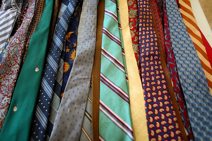 Colorful ties are on display in the section dedicated to menâ€™s clothes and accessories.