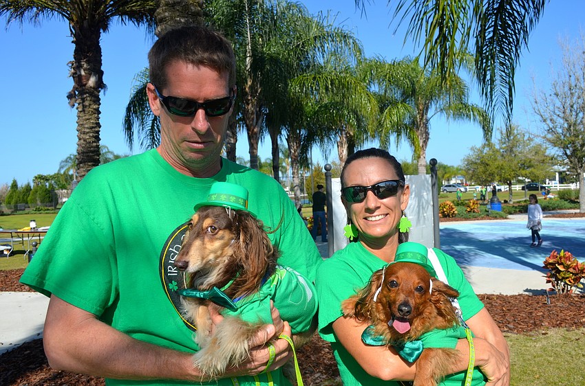 Mike and Stacey Gilkson with  Donny and Alfie.