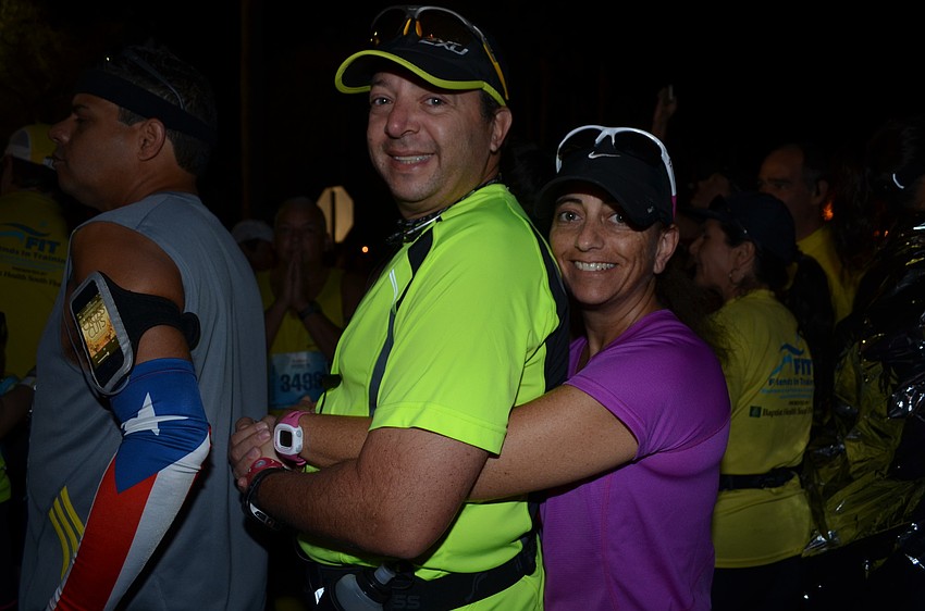 Dan and Debbie Laiter wait to start.