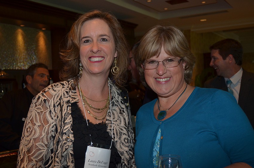 Southside Elementary Teacher of the Year, Laura DeUnger, with Susan Nations.