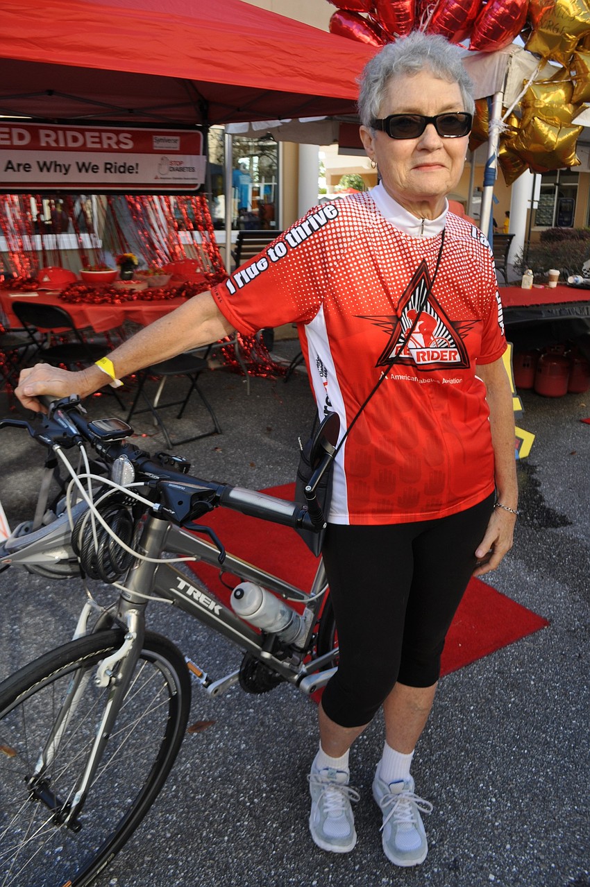 Sheri Bennett readies to ride.