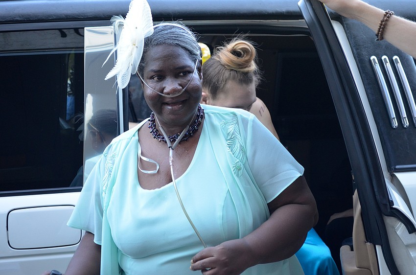 Candy Bratcher arrives to the prom in style.