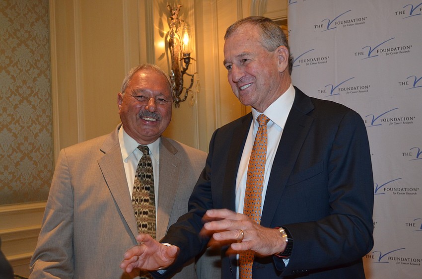 Nick Valvano and former University of Connecticut and Hall of Fame basketball coach Jim Calhoun