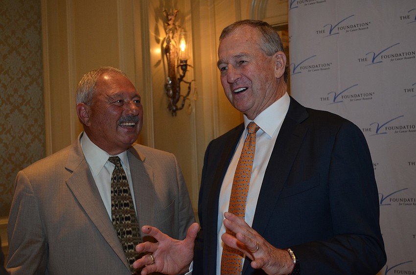 Nick Valvano and former University of Connecticut and Hall of Fame basketball coach Jim Calhoun