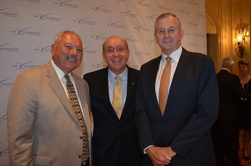 Nick Valvano, Dick Vitale and honoree Jim Calhoun