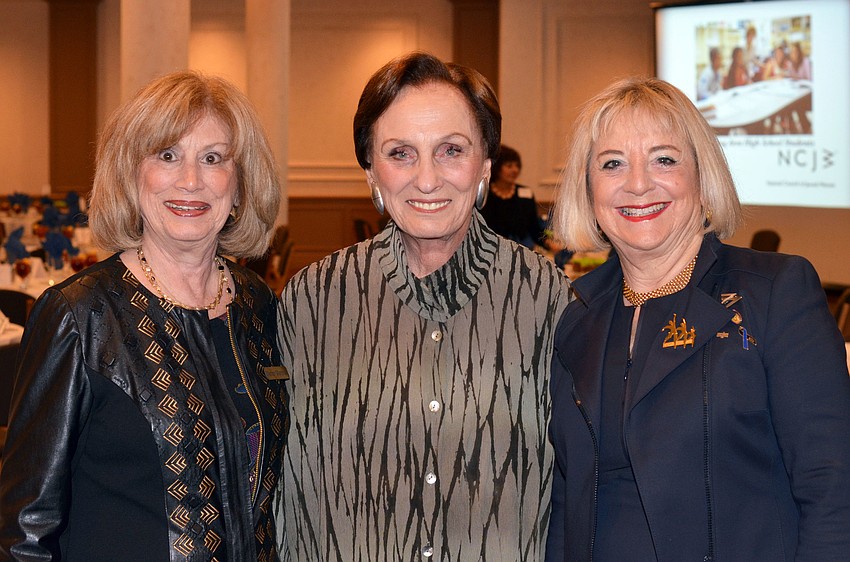 Marion Marshak, Chairwoman Sally Yanowitz and Marian Moss