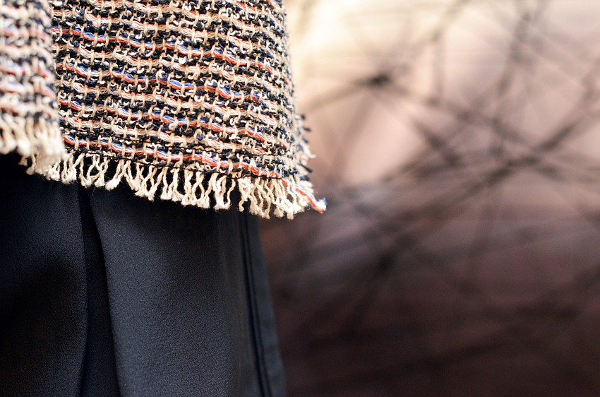 Unfinished edges and abstract prints are trending in Spring 2015.