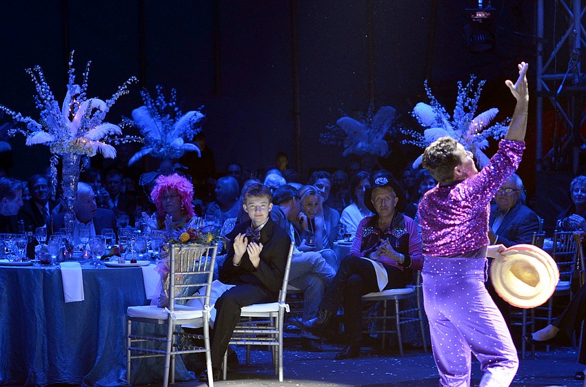 Following the dinner catered by Michaelâ€™s On East, guests enjoyed thrilling circus entertainment at the 2015 Circus Arts Gala.