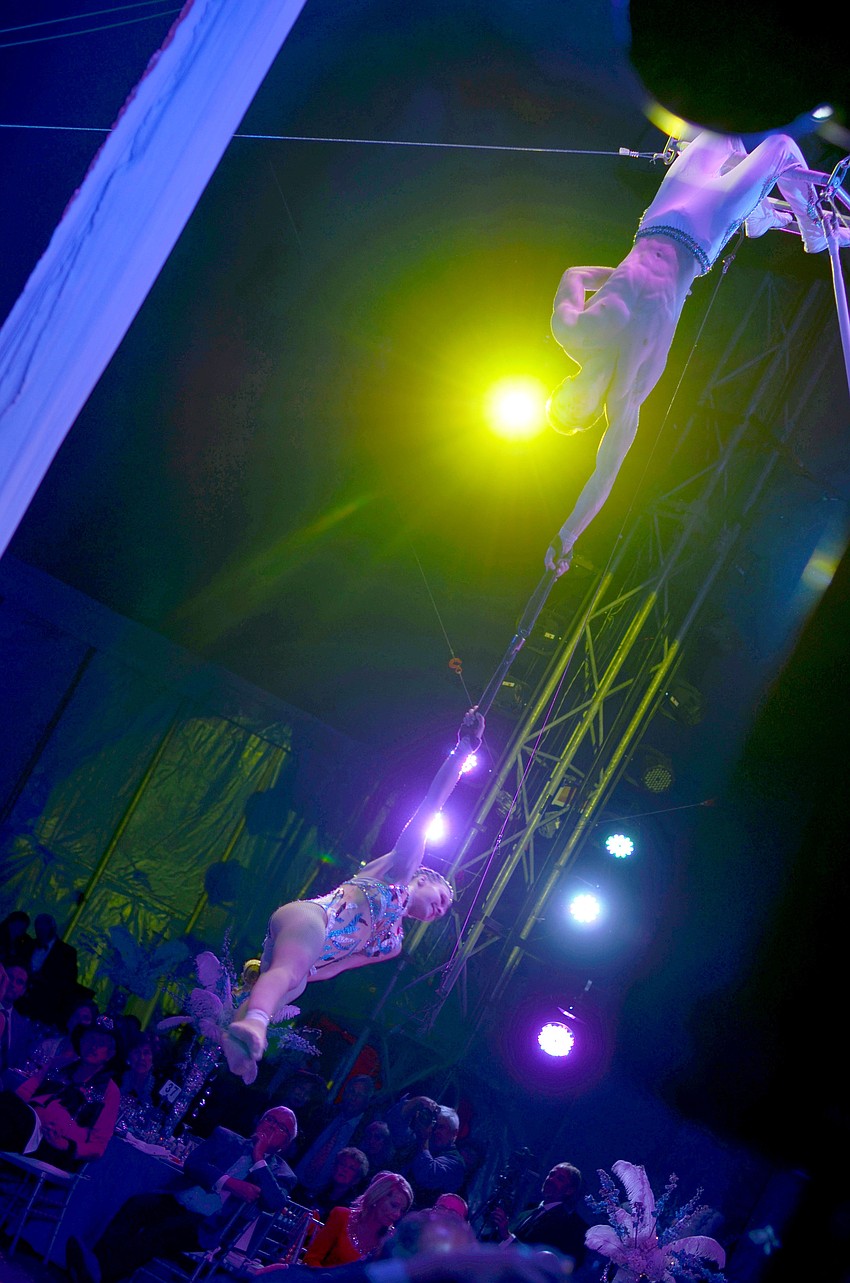 Following the dinner catered by Michaelâ€™s On East, guests enjoyed thrilling circus entertainment at the 2015 Circus Arts Gala.