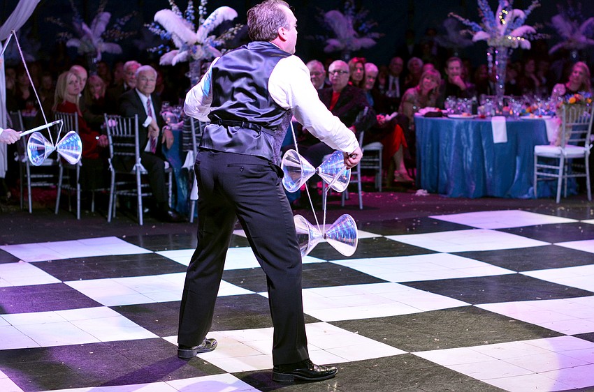 Following the dinner catered by Michaelâ€™s On East, guests enjoyed thrilling circus entertainment at the 2015 Circus Arts Gala.