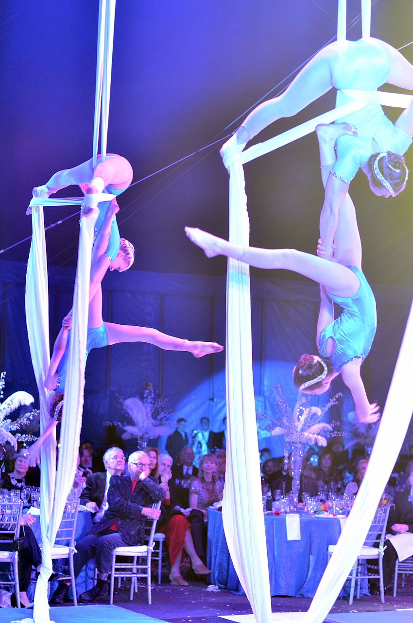 Following the dinner catered by Michaelâ€™s On East, guests enjoyed thrilling circus entertainment at the 2015 Circus Arts Gala.