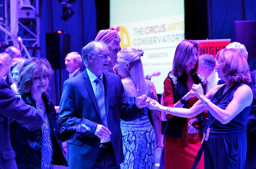 Following the dinner and circus entertainment, guests danced the night away under the big top at the 2015 Circus Arts Gala.