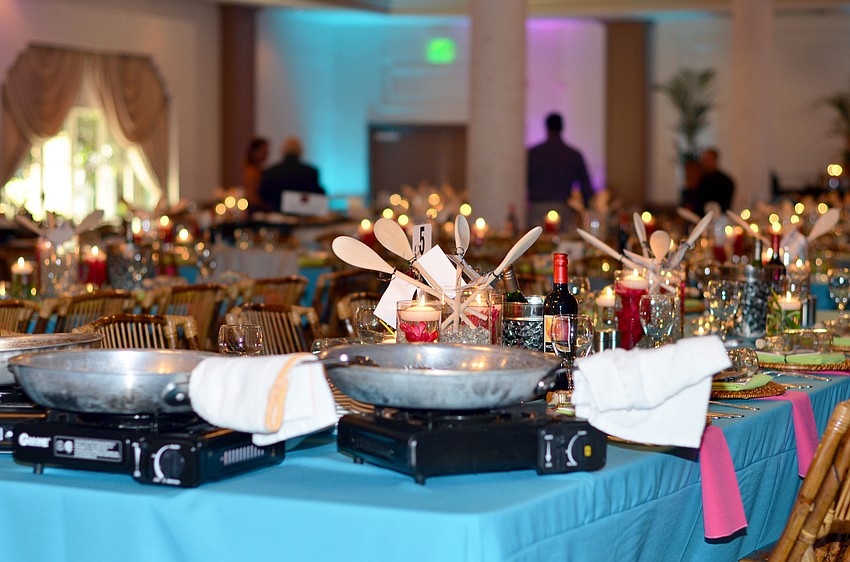 The ballroom at Michaelâ€™s On East was decorated with a Caribbean theme for St. Martha Catholic Schoolâ€™s 4th annual Interactive Dinner.
