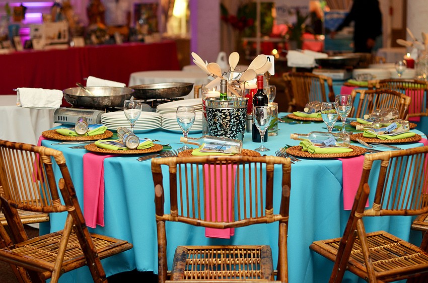 The ballroom at Michaelâ€™s On East was decorated with a Caribbean theme for St. Martha Catholic Schoolâ€™s 4th annual Interactive Dinner.