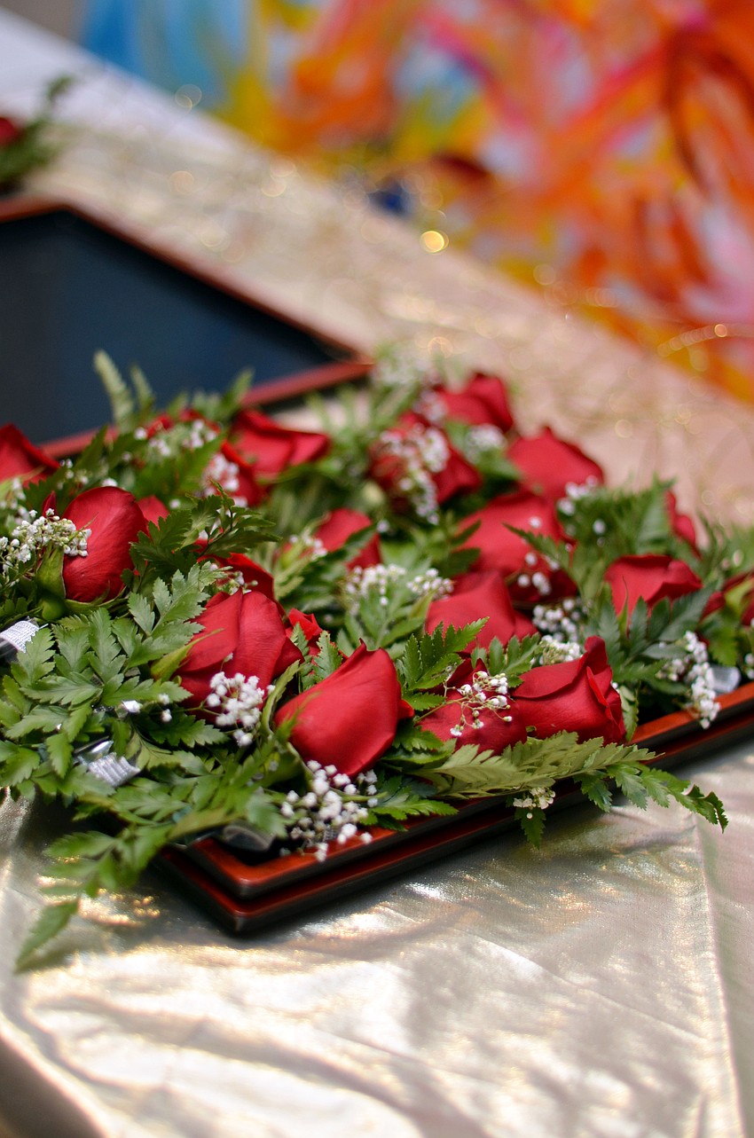 Guests wore corsages at the ALSO Prom.