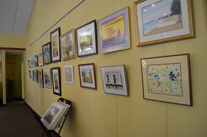 All of the pieces on display at the showcases were painted by members of the St. Boniface Watercolor group.