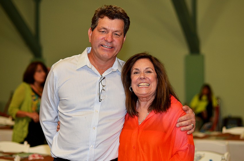 Host Bob Harrigan with June Simmons