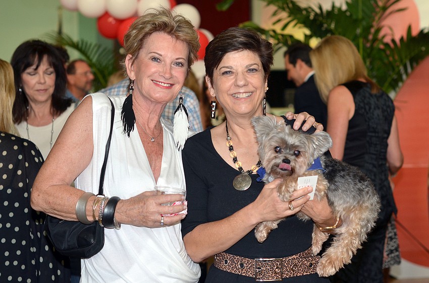Vivie Porterfield and Deb Shuck with Rupert the Yorkshire Terrier