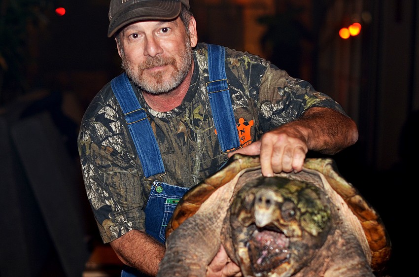 Bruce Shwedick with an alligator snapping turtle.