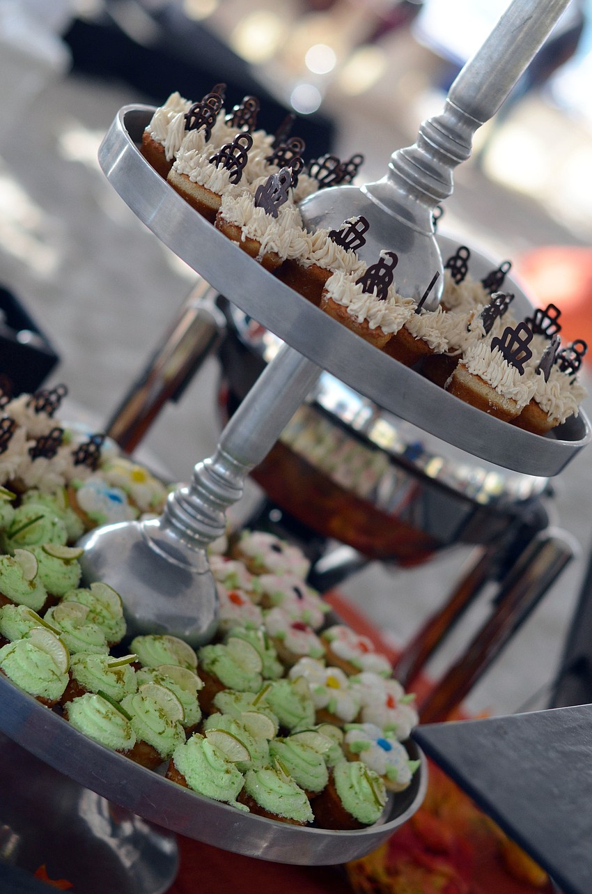 Cupcake towers at Bacchus on the Beach offered a sweet treat for guests.