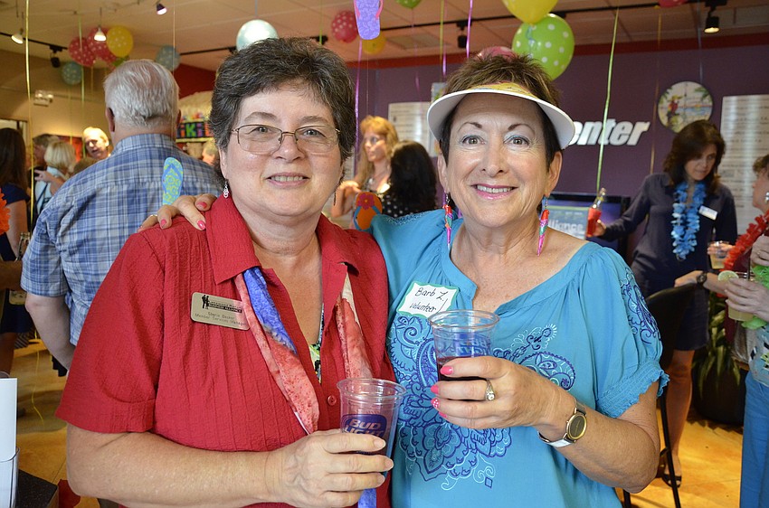 Sherie Becker celebrates her birthday with Barb Zdziarski, her retirement as the membership and event coordinator for the Alliance.