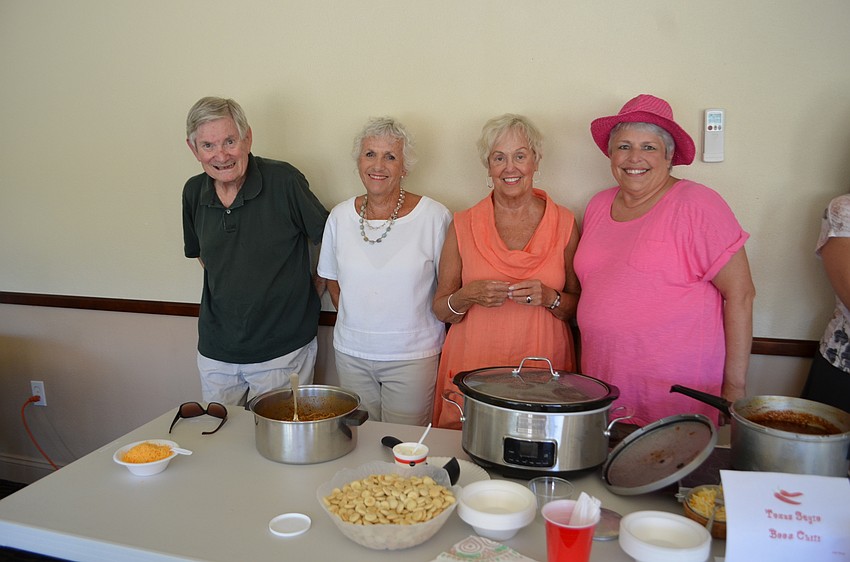 Chili cooks Marty Fiderer, Janet Leonard, Mo Haywood and Deb King
