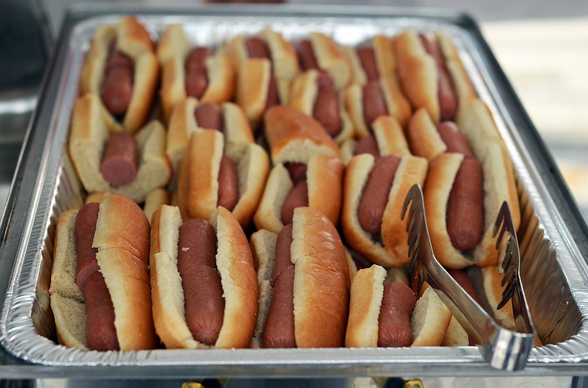 Hot dogs were offered in the buffet style dinner at the Siesta Key Chamber of Commerce's Fourth of July Fireworks Celebration VIP Party.