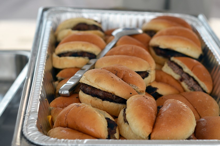 Hamburgers were offered in the buffet style dinner at the Siesta Key Chamber of Commerce's Fourth of July Fireworks Celebration VIP Party.