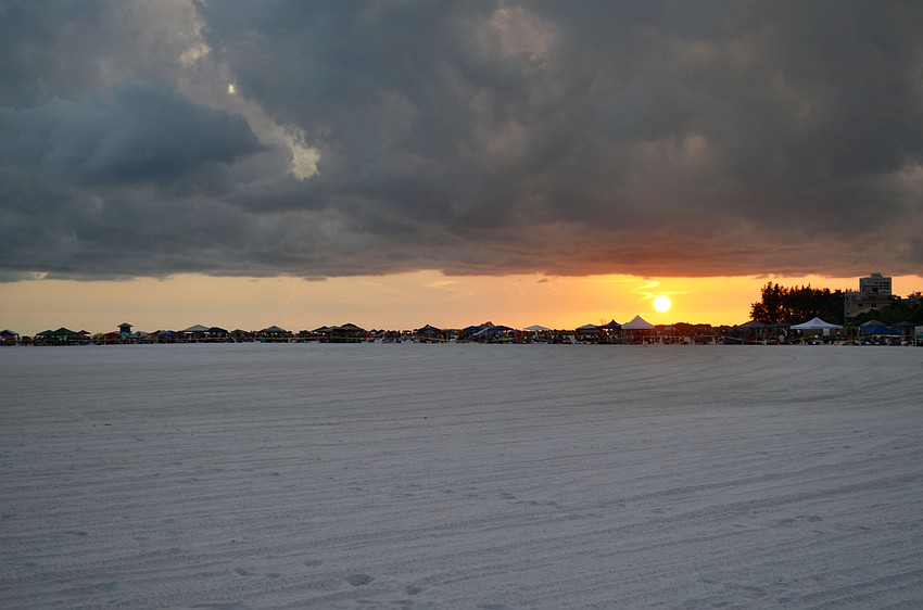 Thousands enjoyed the beautiful sunset over the gulf before the fireworks show.