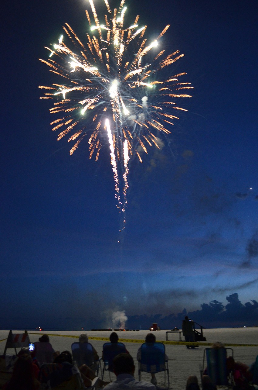Thousands gathered on Siesta Key Beach to watch the Siesta Key Chamber of Commerce 25th anniversary Fourth of July Fireworks Celebration.