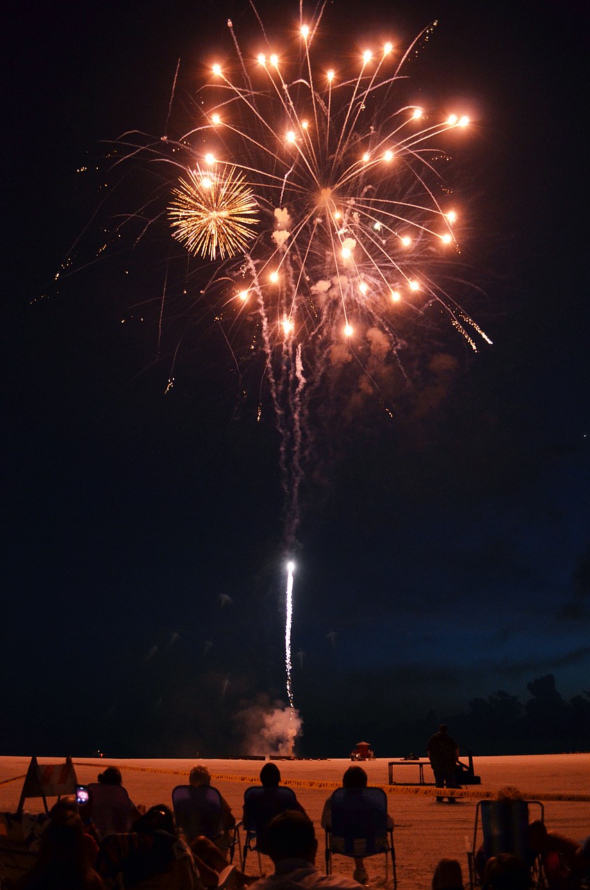 Thousands gathered on Siesta Key Beach to watch the Siesta Key Chamber of Commerce 25th anniversary Fourth of July Fireworks Celebration.