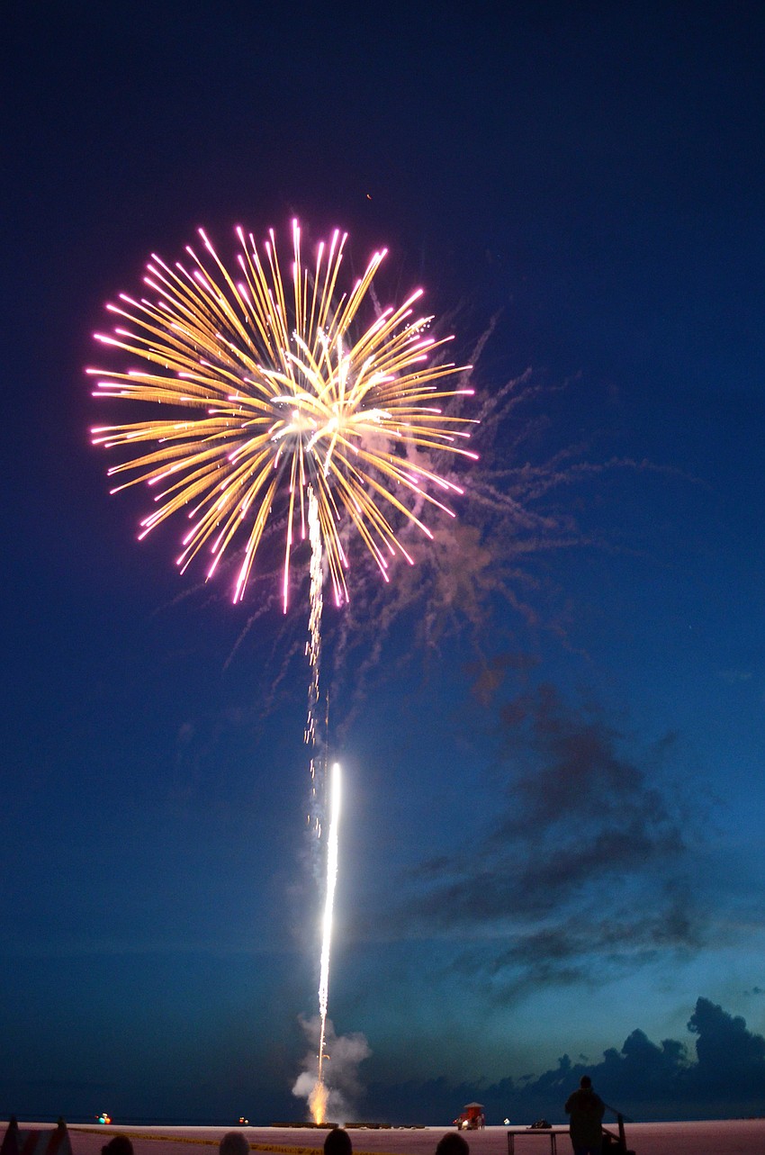 Thousands gathered on Siesta Key Beach to watch the Siesta Key Chamber of Commerce 25th anniversary Fourth of July Fireworks Celebration.