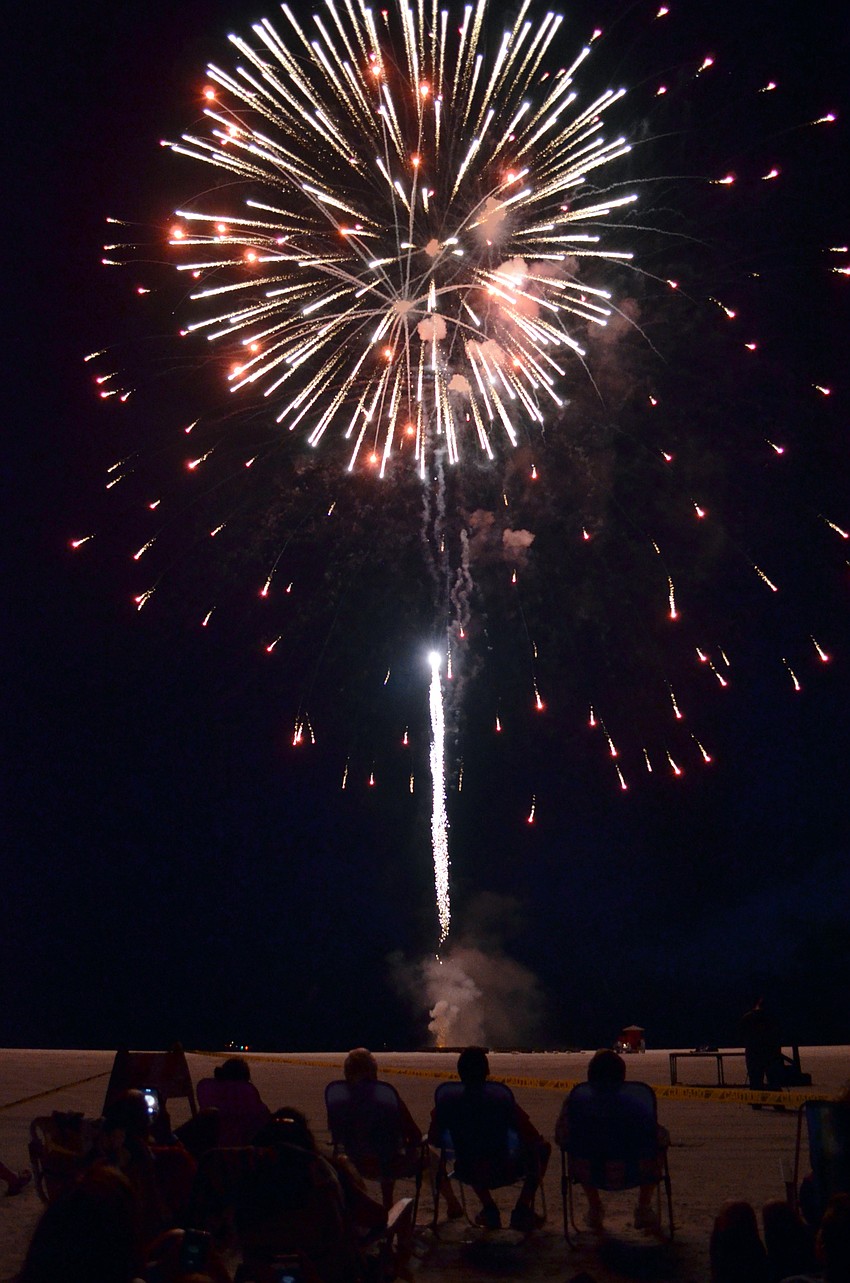 Thousands gathered on Siesta Key Beach to watch the Siesta Key Chamber of Commerce 25th anniversary Fourth of July Fireworks Celebration.