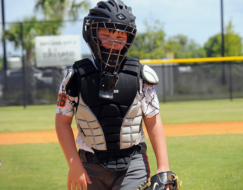 Liam Doran was one of the catchers for the Lakewood Ranch Little League 9/10 All-Stars.
