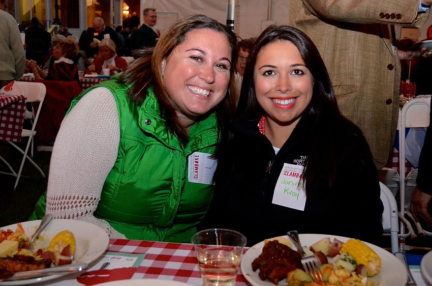 Vickie Brill and Janine Kiray enjoy a range of food options.