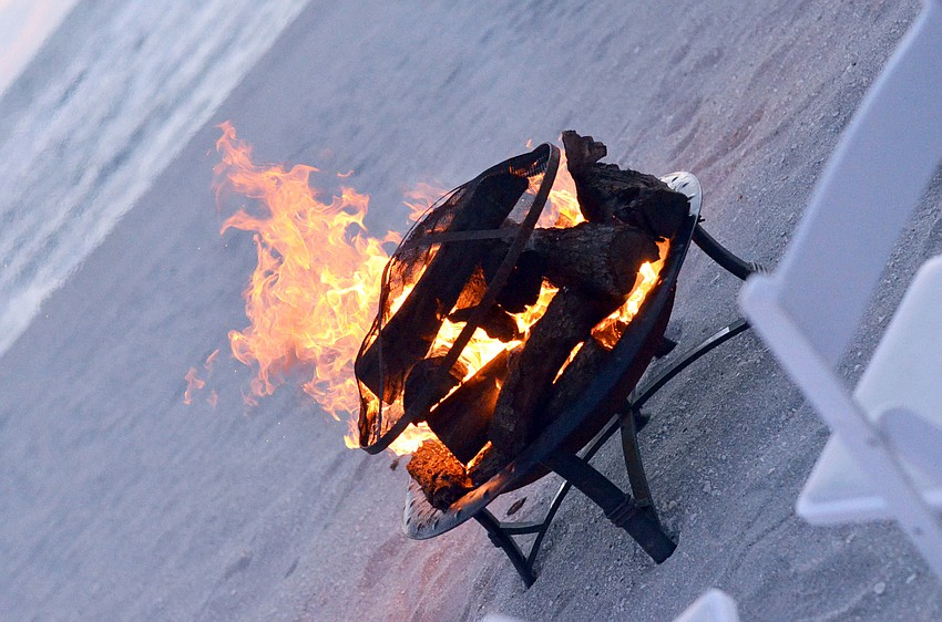 Guests gathered around bonfires to stay warm and to roast marshmallows at Rockin' Lobster.