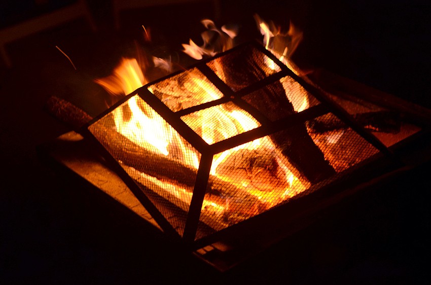 Guests gathered around bonfires to stay warm and to roast marshmallows at Rockin' Lobster.
