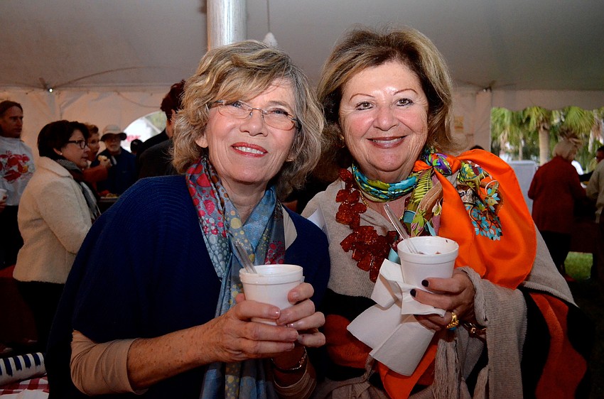 Barbara Srur and Renee Hamad enjoy the clam chowder.