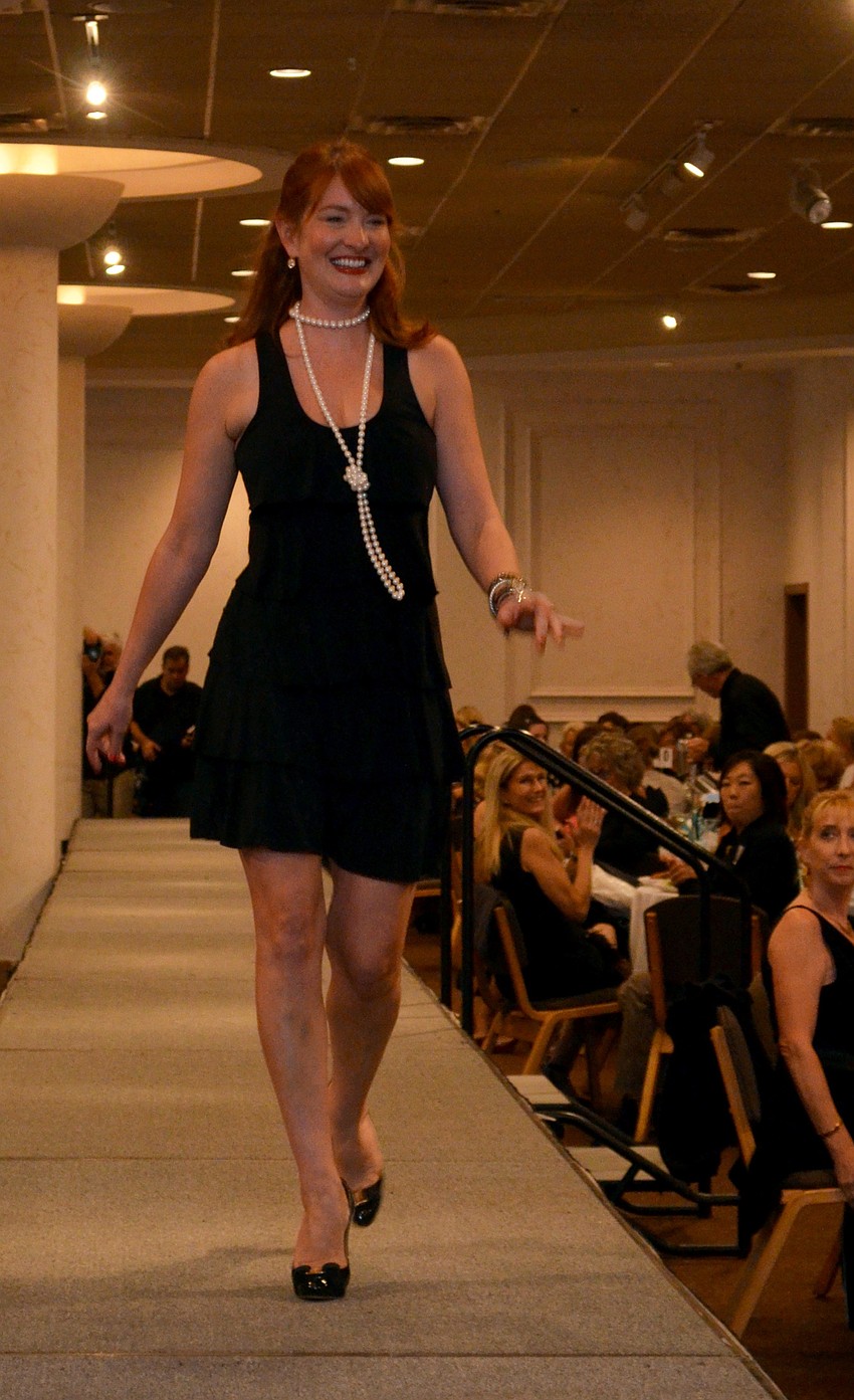 Emily Walsh models in the Little Black Dress fashion show
