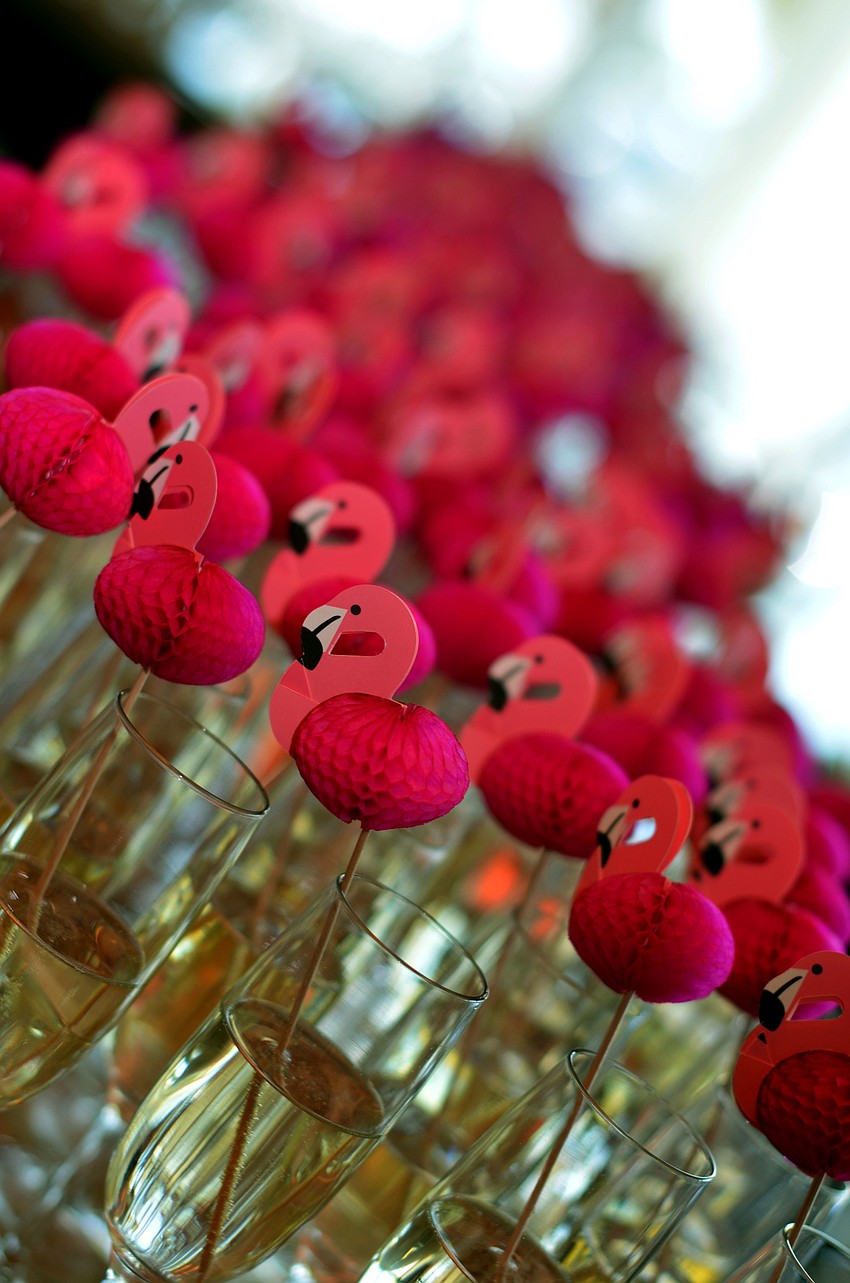 The signature drink, a Tipsy Flamingo