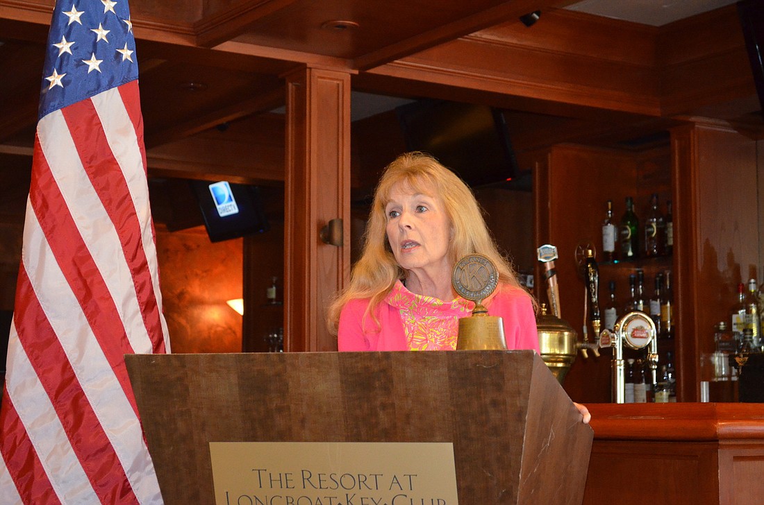 Commissioner Lynn Larson was the guest speaker at the Kiwanis Club of Longboat Keyâ€™s July 9 breakfast meeting.