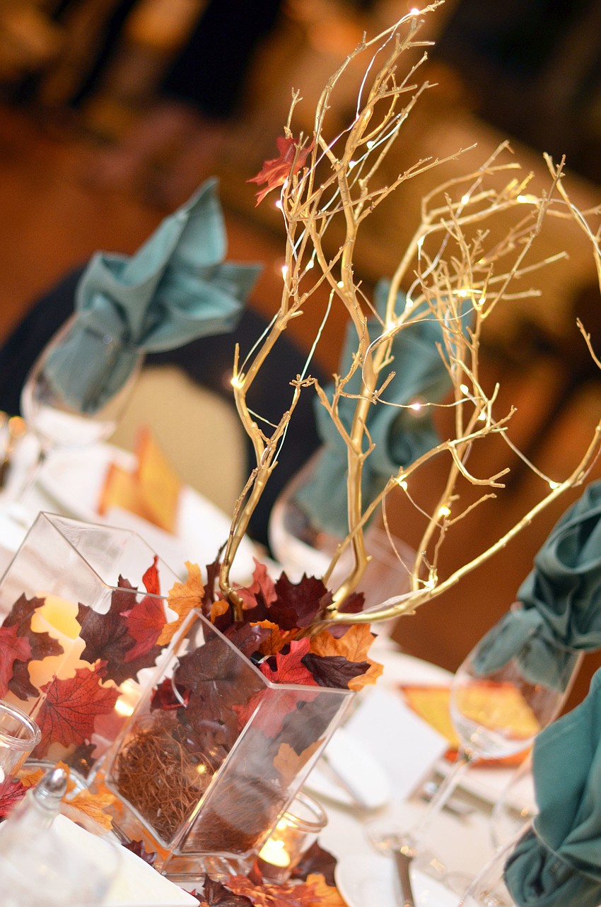 The Harbourside Dining Room at Longboat Key Club was decorated with a fall theme for an Evening with Anu & Friends featuring Alexander Toradze.