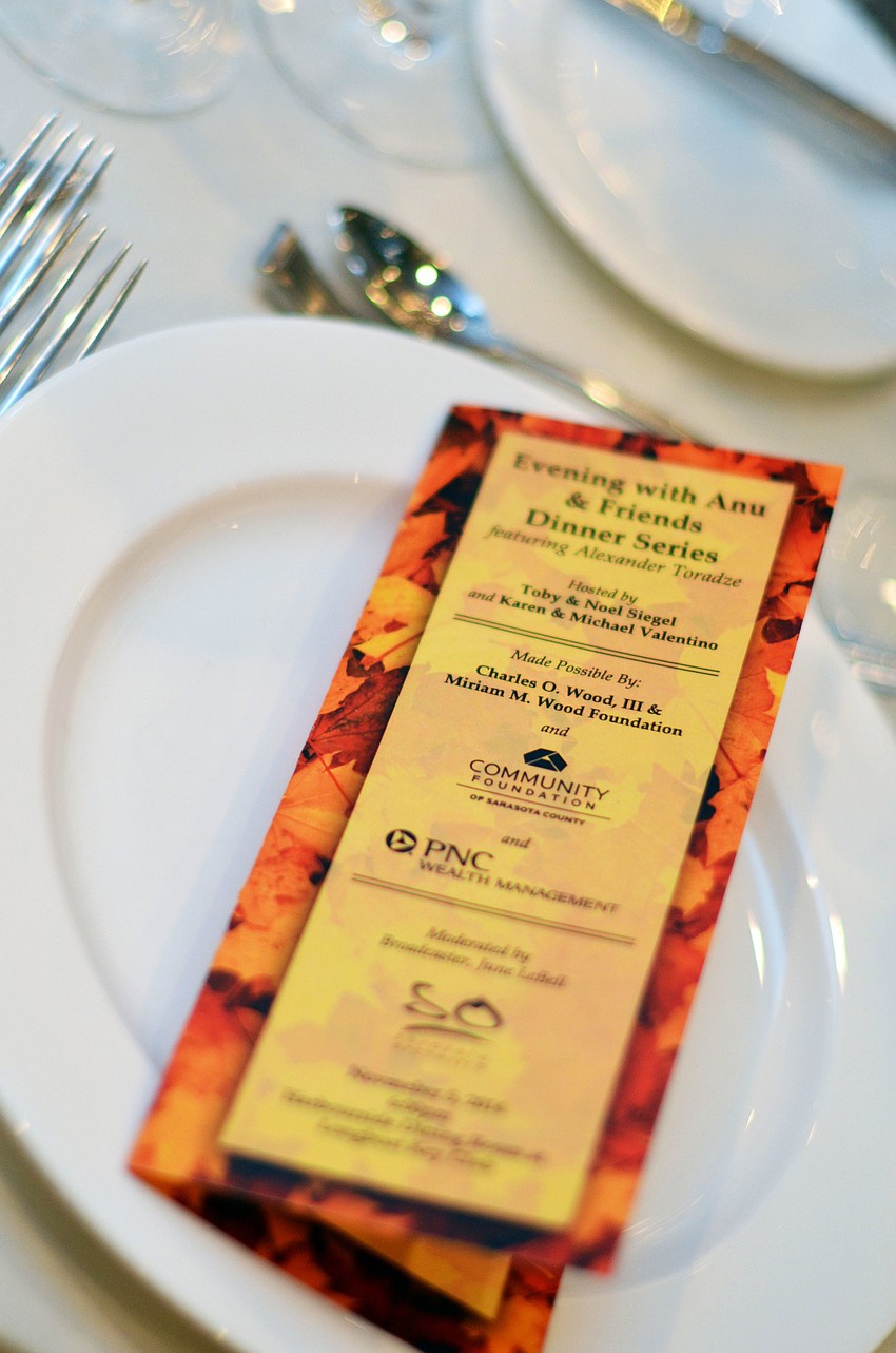 Sarasota Orchestra hosted an Evening with Anu & Friends Dinner Series featuring Alexander Toradze Wednesday, Nov. 5, at Harbourside Dining Room at Longboat Key Club.