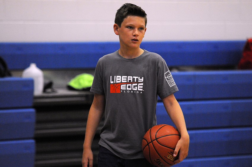 ODA seventh-grader Tyler O'Donoghue enjoyed learning different shooting techniques.