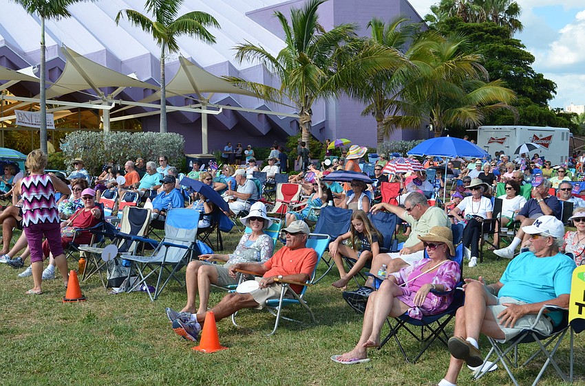 Music fans covered the bayfront lawn at the Van Wezel Performing Art Hall for the monthly concert Friday Fest.