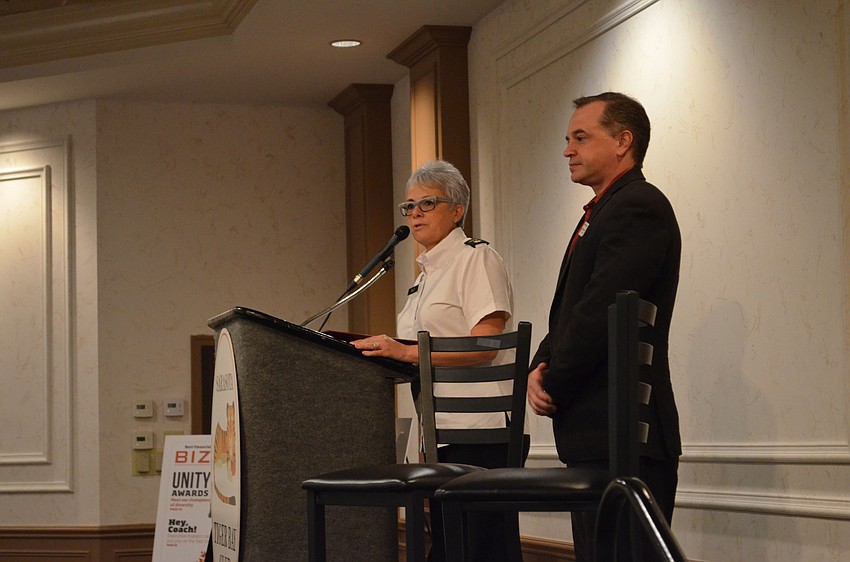 Victoria Finley from Sarasota Military Academy gives the opening convocation.