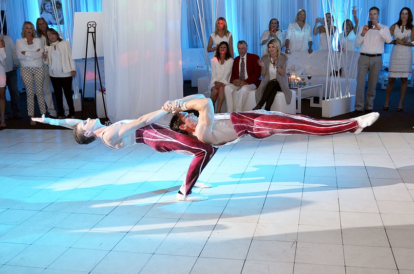 Circus Sarasota performers wowed guests with a strength and balance performance at Wish.