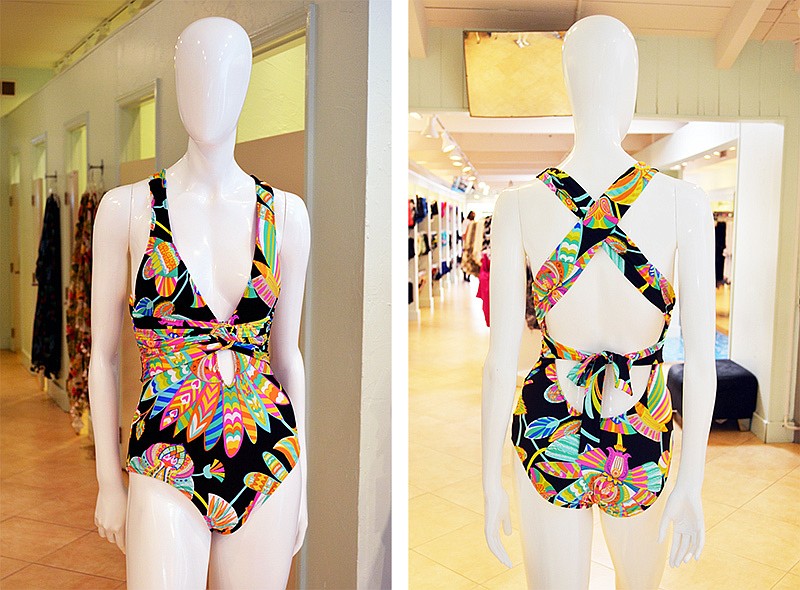 Trina Turk "Tahitian Floral" one-piece plunge, $140, at Everything But Water